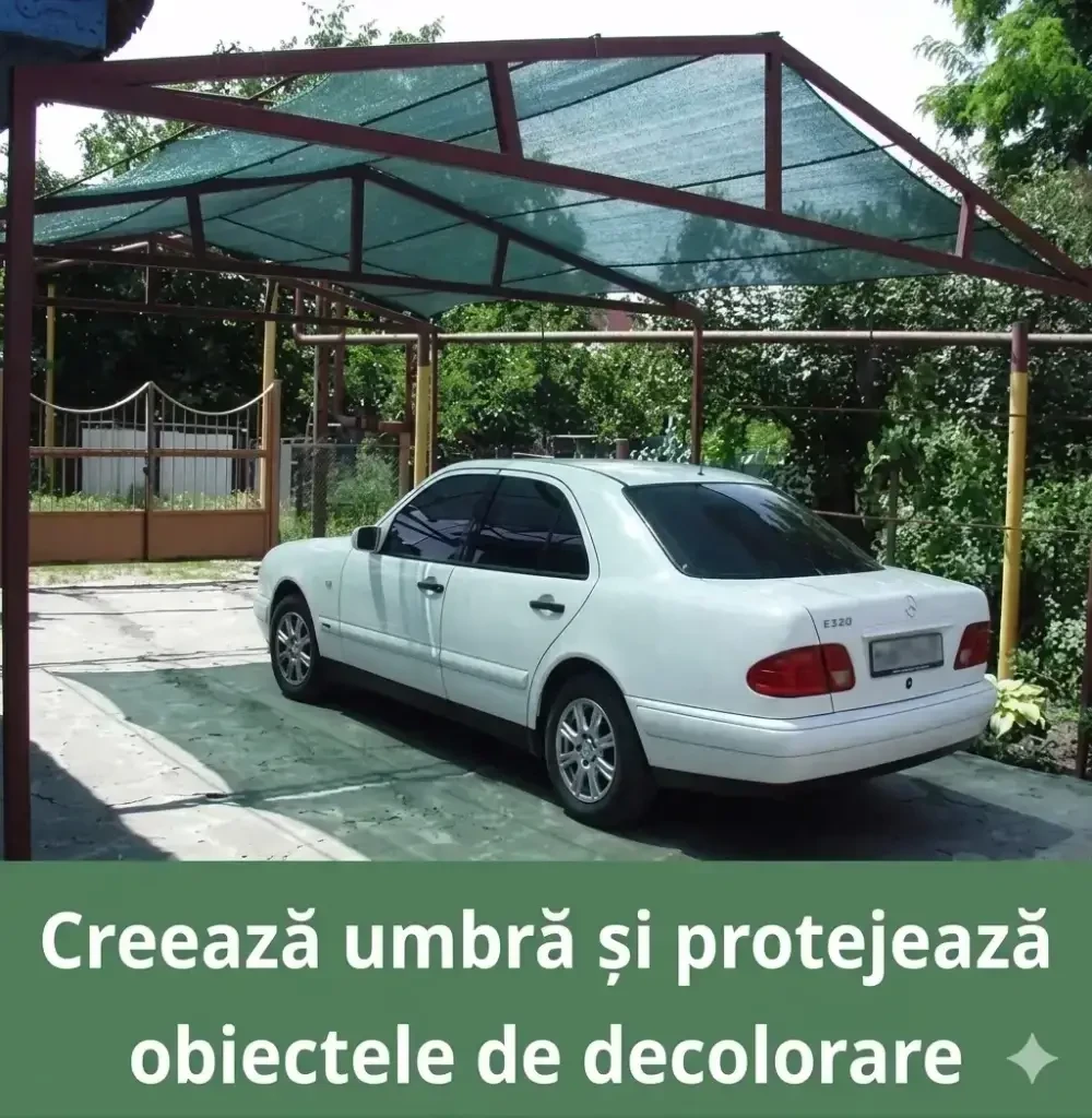 Plasă de umbrire verde 65gr/m2 (1mx4m) 65% de umbrire, metru liniar 4