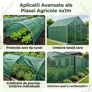 Plasă de umbrire verde 65gr/m2 (1mx4m) 65% de umbrire, metru liniar Thumbnail 3