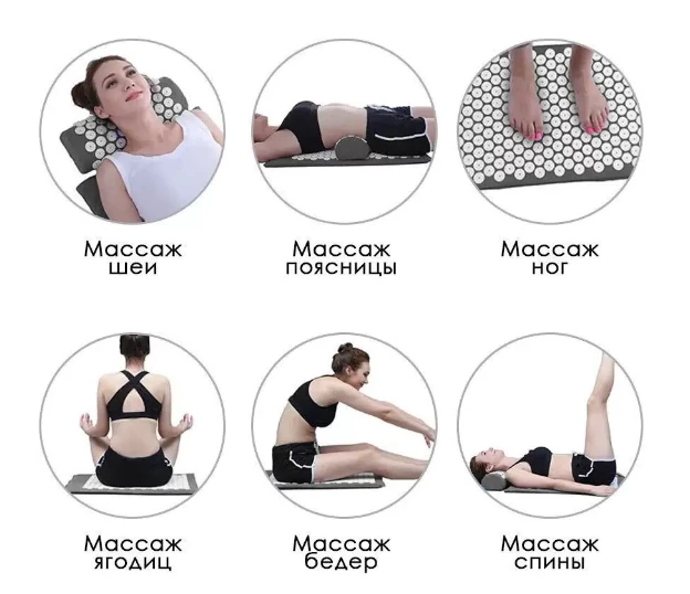 Set covoraș și rolă cu ace accupresure mat, 39x67 cm, 13x36 cm 2