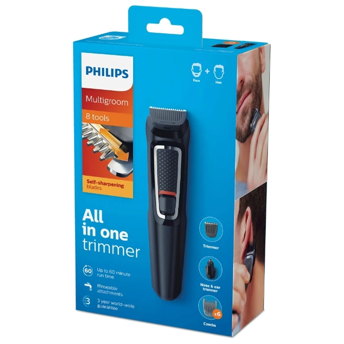 Trimmer pentru bărbați philips multigroom series 3000 mg3730/15, negru 11