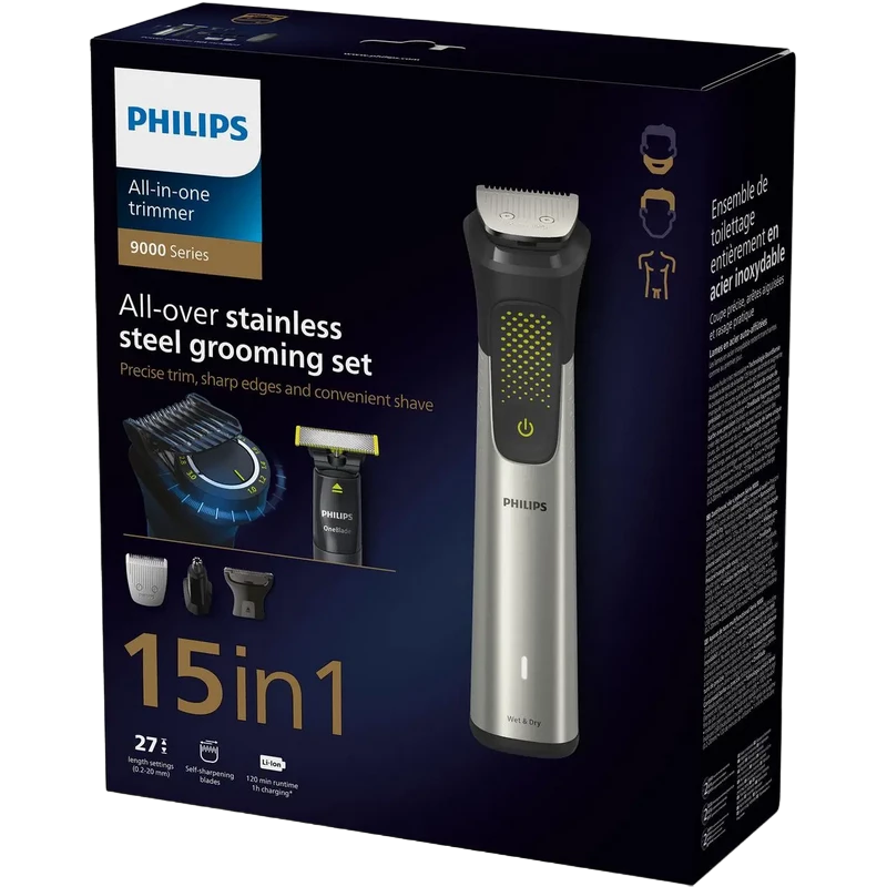 Trimmer pentru bărbați philips mg9552/15, negru | argintiu 4