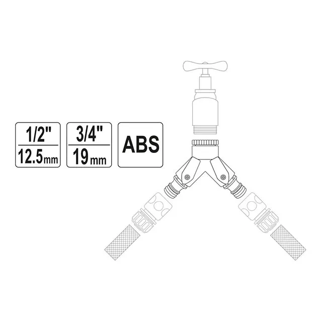 Adaptor tip y flo flo89022 1/2" x 3/4" plastic 3