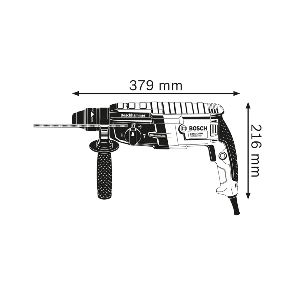Перфоратор sds plus gbh 2-28 880 вт 220 - 240 в 3.2 дж 0 - 4000 уд/мин bosch 3