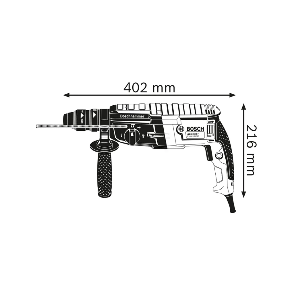 Перфоратор sds plus gbh 2-28 f 880 вт 220 - 240 в 3.2 дж 0 - 4000 уд/мин bosch 3