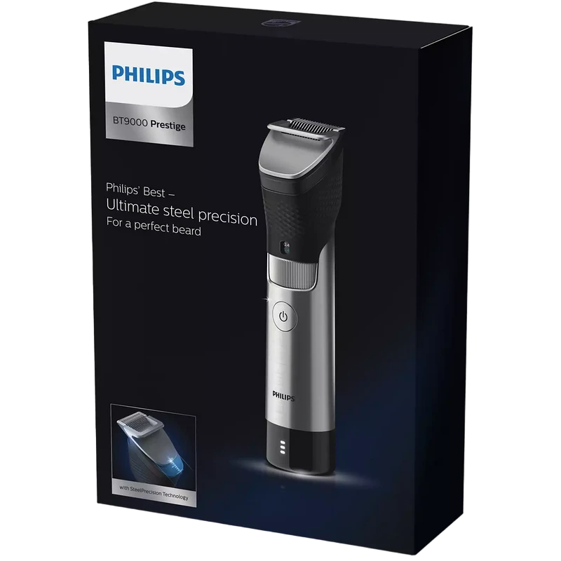 Trimmer pentru bărbați philips bt9810/15, argintiu/negru 2