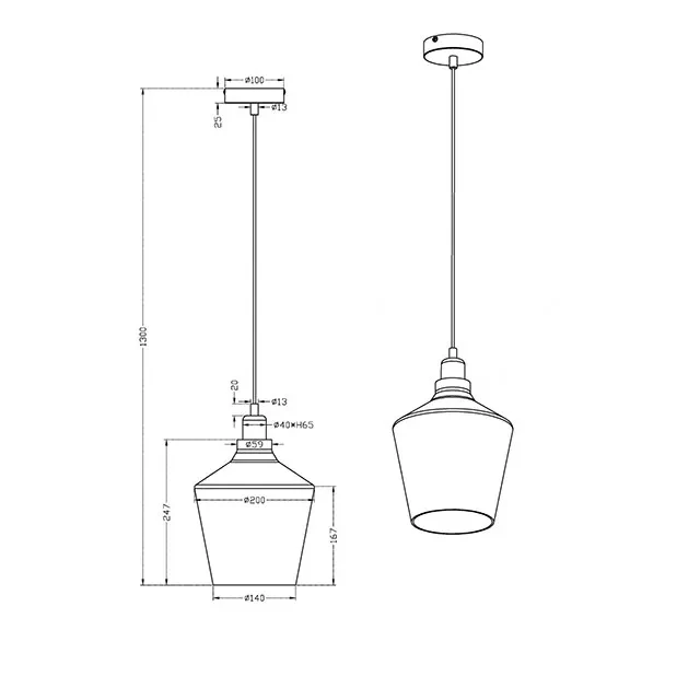 Pendul calais 60 w e27 ip20 220 - 240 v trio 3