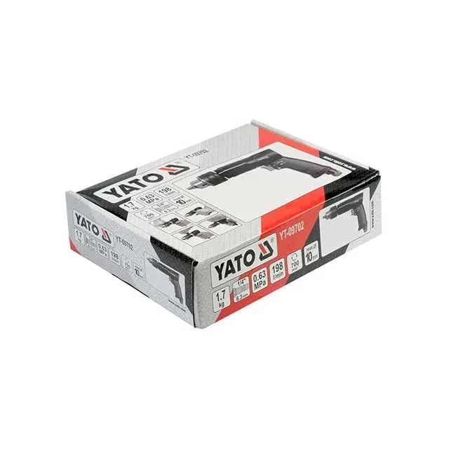 Пневматическая дрель yato yt-09702 6.3 бар 2