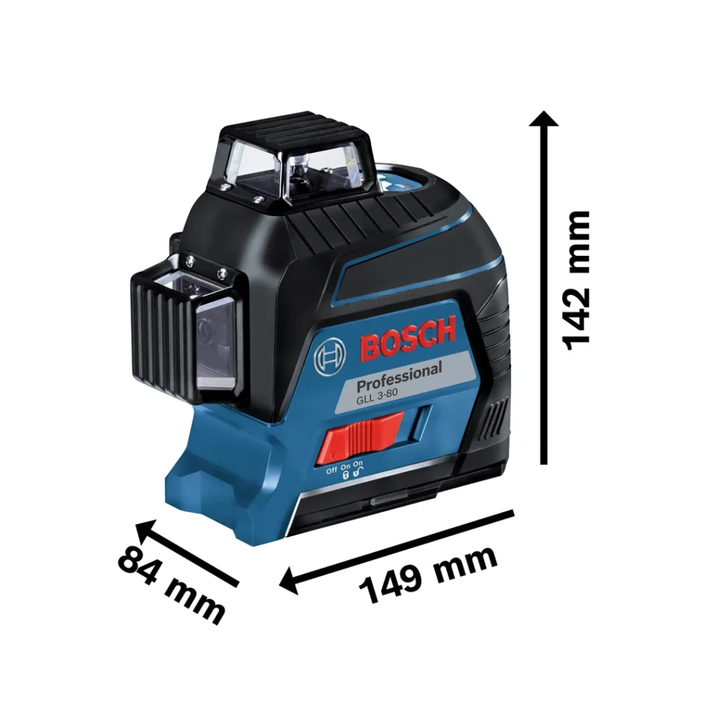 Лазерный уровень gll 3-80 красный 30 м 6 в ip54 bosch 2