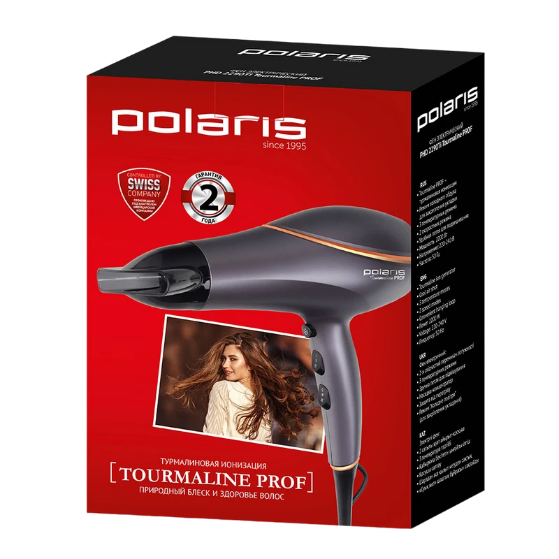 Uscător de păr polaris phd 2290ti tourmaline prof, 2200 w, gri 19
