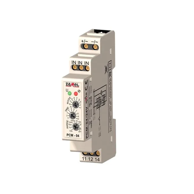 Releu de timp pcm-04/24 16 a 24 - 220 v ip20 zamel 2