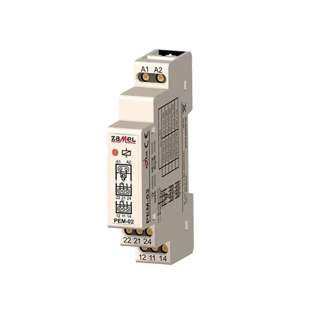 Releu electromecanic pem-02/024 8 a 24 - 250 v ip20 zamel 2