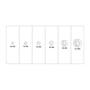 Set piulițe hexagonale m3/m4/m5/m6/m8/m10 oțel inoxidabil 300 buc. yato Thumbnail 3