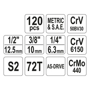 Набор инструментов 58690 1/2-1/4" ph0, ph1, ph2, ph3, pz0, pz1, pz2, sl3, sl4, sl5, sl6 122 sthor Thumbnail 2