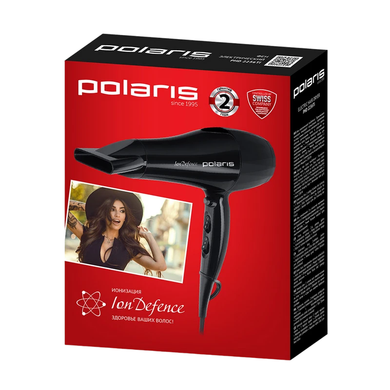 Uscător de păr polaris phd 2256ti, 2200 w, negru 9