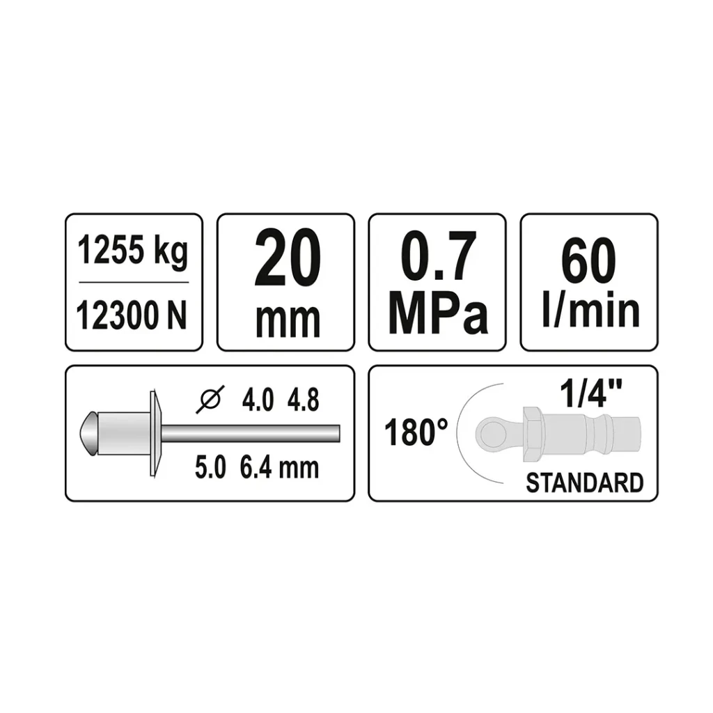 Nituitor pneumatic yato 0,7 mpa 3