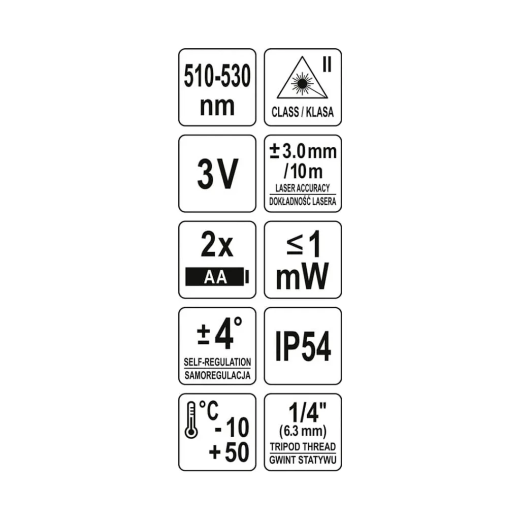 Лазерный уровень sth18002 зеленый 10 м 3 в ip54 sthor 5