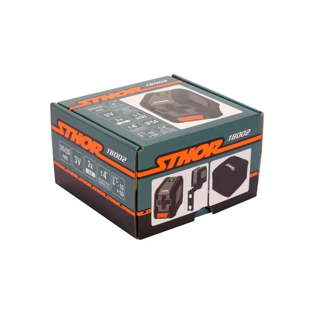 Лазерный уровень sth18002 зеленый 10 м 3 в ip54 sthor 3