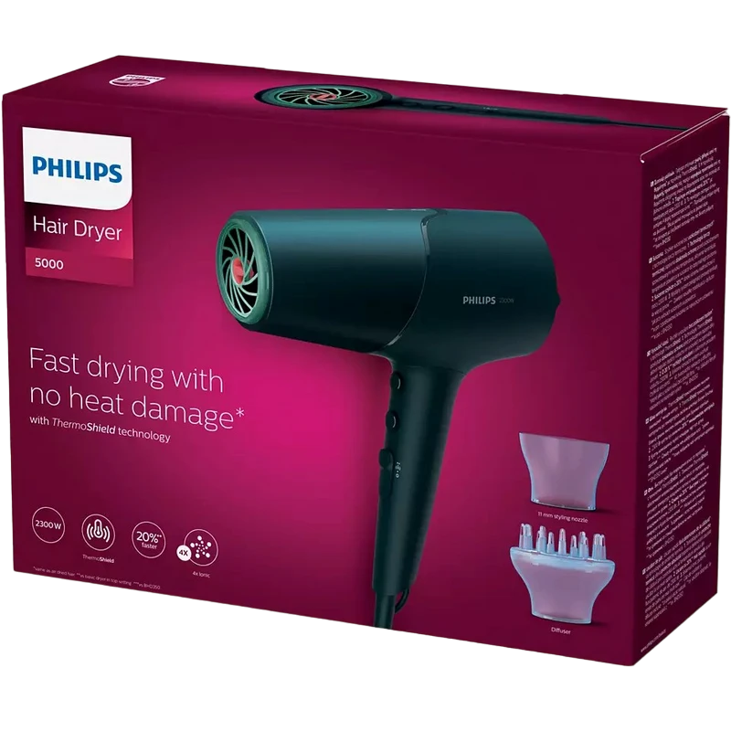Uscător de păr philips bhd512/00, 2300 w, negru 10