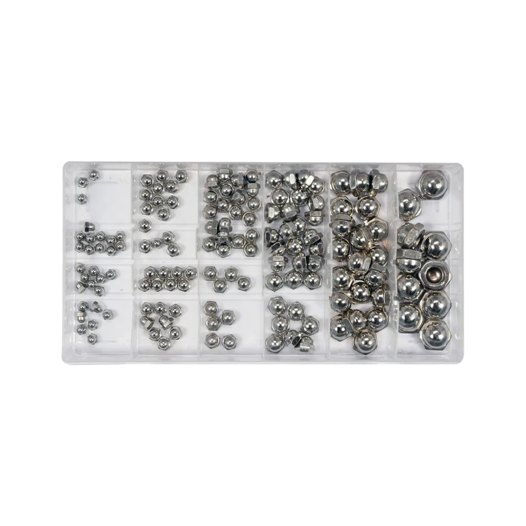 Set piulițe cu capac metric închis m3/m4/m5/m6/m8/m10 oțel inoxidabil 150 buc. yato 2
