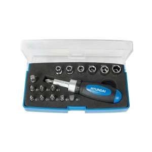 Set de chei tubulare cu clichet hy40215 25 mm 17 buc. hyundai