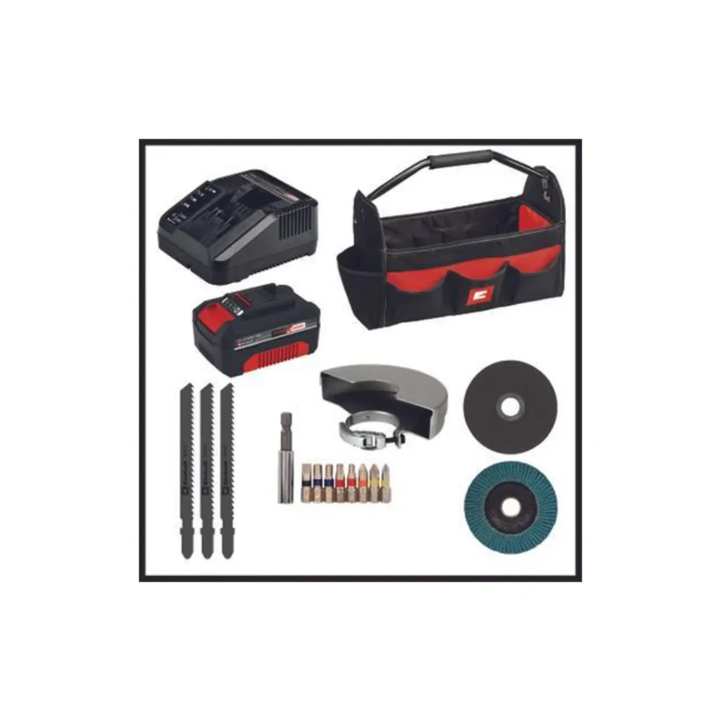 Набор электроинструментов 4.0 ah te-tk 18/3 li kit (js+cd+ag) 18 в einhell 2