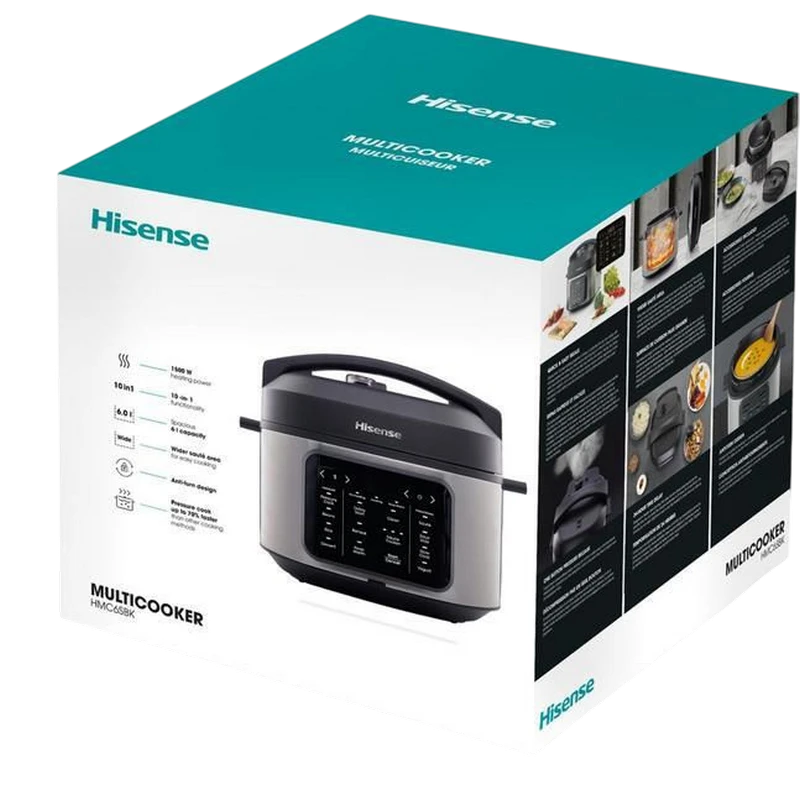 Мультиварка-скороварка hisense hmc6sbk, чёрный | нержавеющая сталь 2