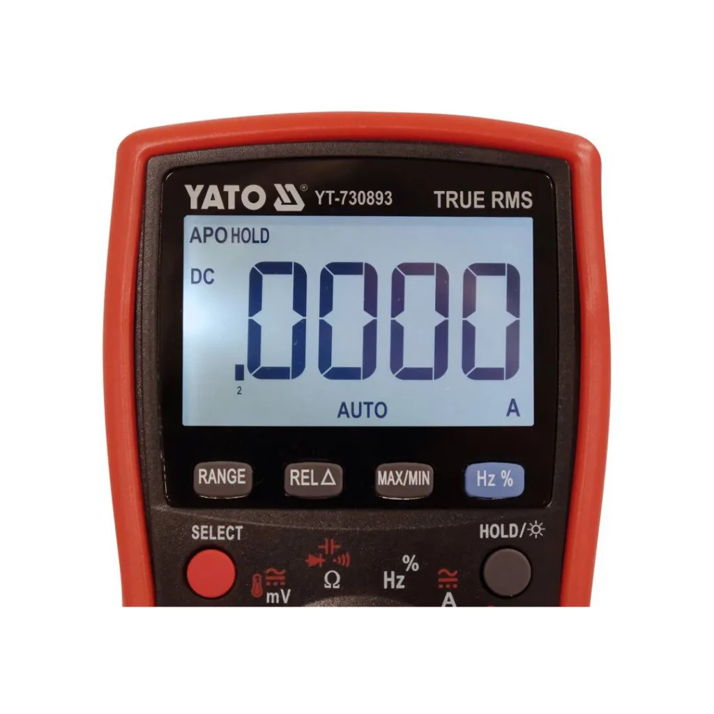Мультиметр цифровой true rms 0 - 20 a 0 - 1000 в yato 2