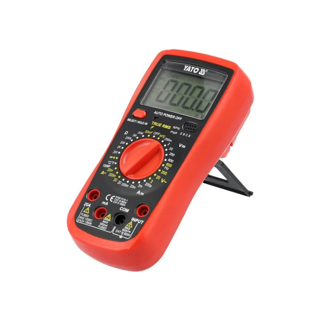 Мультиметр цифровой true rms 0 - 20 a 0 - 600 в yato 4