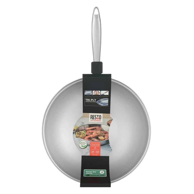 Tigaie wok resto 95004, 28cm, oțel inoxidabil 8