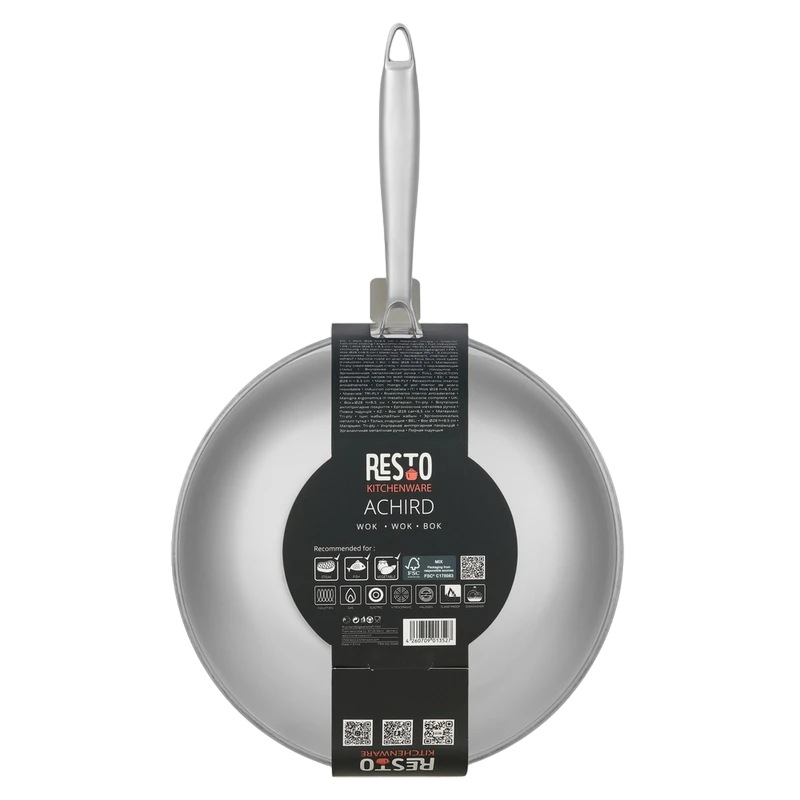 Tigaie wok resto 95349, 28cm, oțel inoxidabil 3
