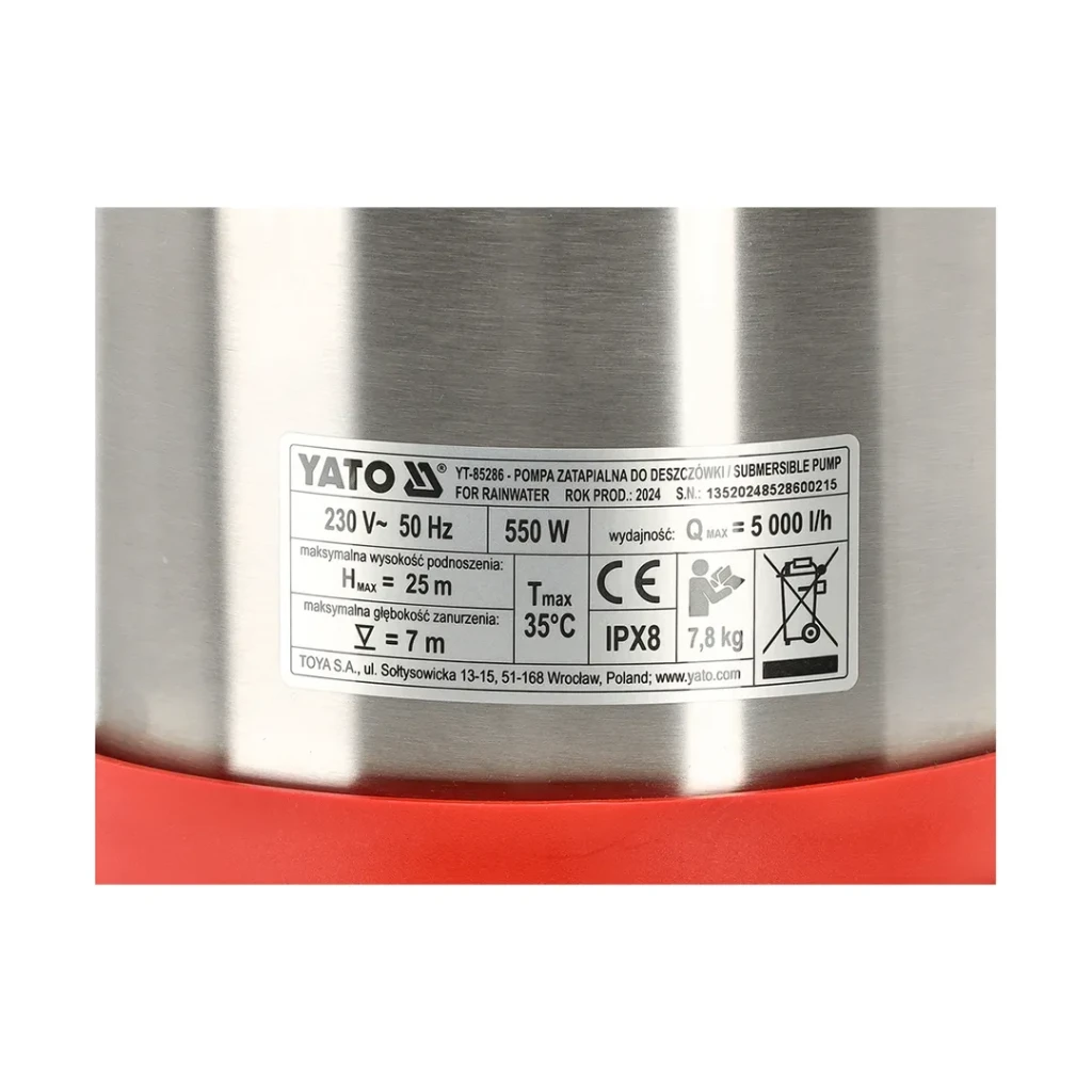 Pompă submersibilă de drenaj 5000 l/h 550 w 220 - 240 v 5