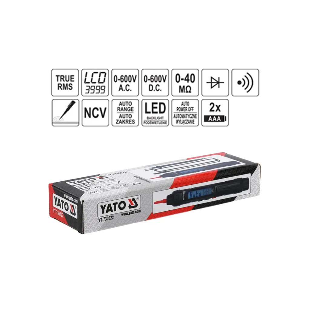 Мультиметр цифровой 0 - 600 в yato 4