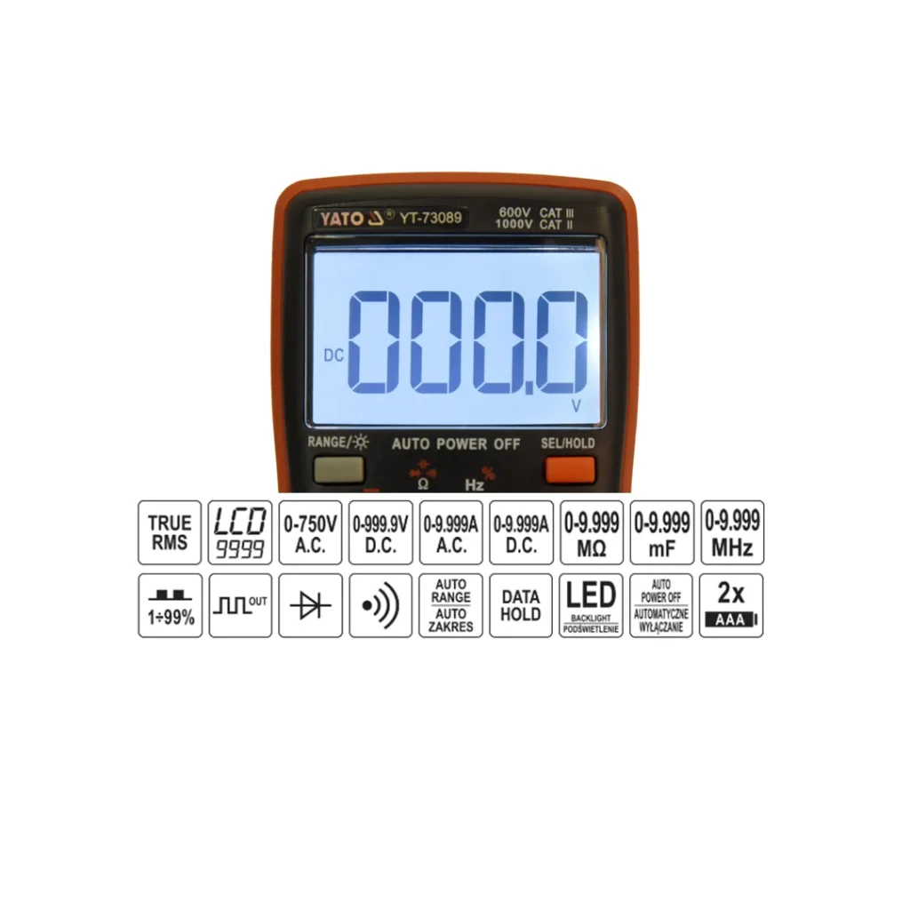 Multimetru digital 0 - 10 a 750 v ac/1000 v dc yato 4
