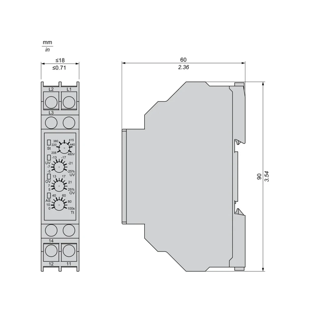 Releu control tensiune 5 a 208 - 480 v ac ip20 schneider-electric 4