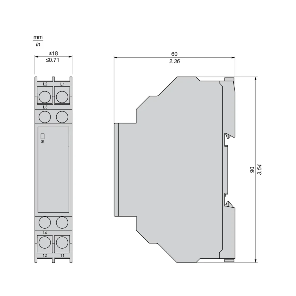 Реле контроля напряжения 5 a 208 - 480 в ac ip20 schneider-electric 4
