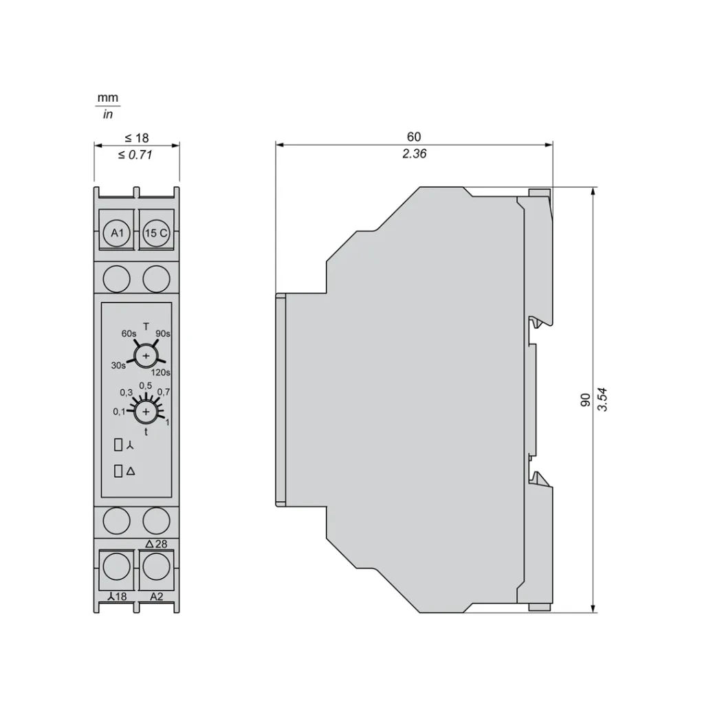 Releu de timp stea-triunghi 5 a 24 - 240 v ip20 schneider-electric 4