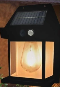 Lampă solară de perete, tip bec  retro cu led și senzor de mișcare Thumbnail 7