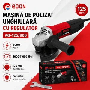 Polizor unghiular cu motor electric și regulator edon ag125/900r, rpn Thumbnail 1