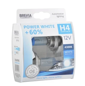 Brevia 12040pws h4 12v 60/55w p43t power white +60% 4300k s2 2 шт Thumbnail 2