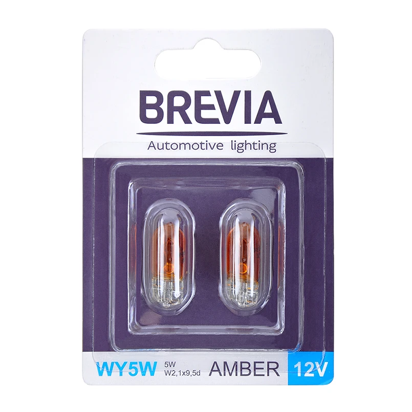 Brevia 12309b2 wy5w 12v 5w w2.1x9.5d amber b2 блистер 10 шт 2