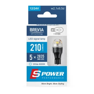 Brevia 10233x2 светодиодная лампа s-power w16w 210lm 5x2835smd 12/24v canbus 2шт Thumbnail 2