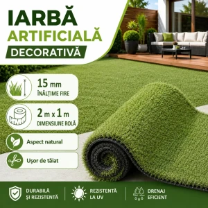 Декоративная искусственная трава 15мм x 2м x 1м, погонный метр, gw1553224-106 Thumbnail 1