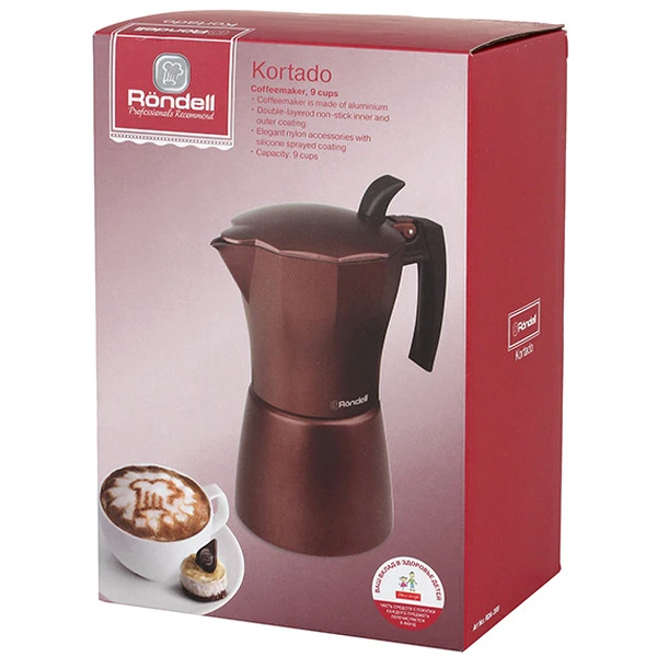 Гейзерная кофеварка rondell rda-399, коричневый 2