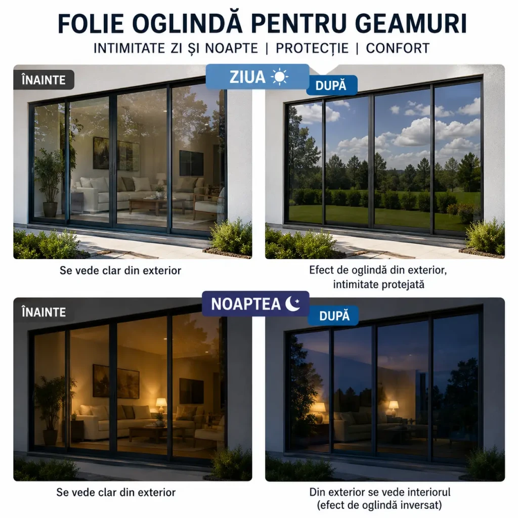 Folie oglindă pentru geamuri – 60cm*2m 5