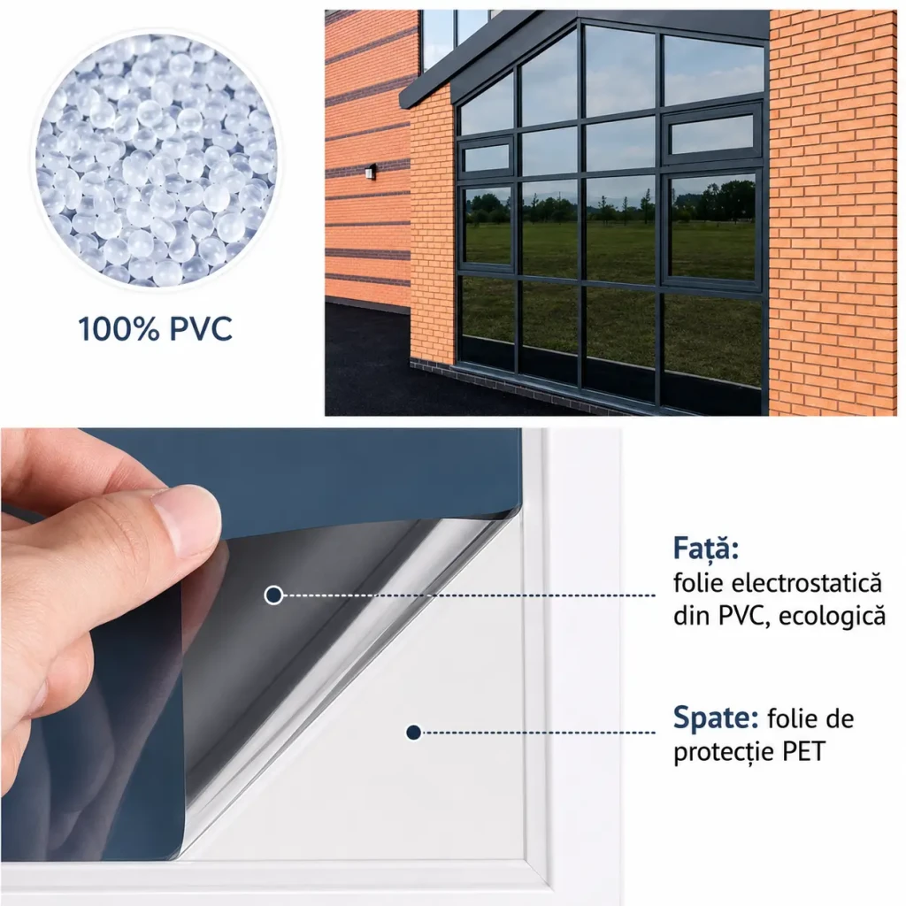 Folie oglindă pentru geamuri – 60cm*2m 3