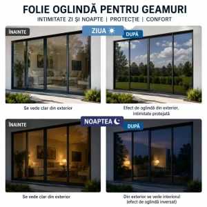 Folie oglindă pentru geamuri – 60cm*2m Thumbnail 5