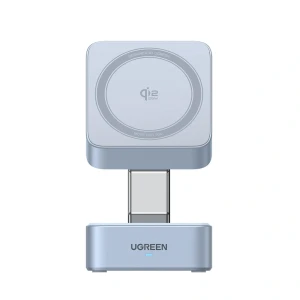 Ugreen magflow 2-в-1 магнитное беспроводное зарядное устройство q2 25w, синий Thumbnail 2