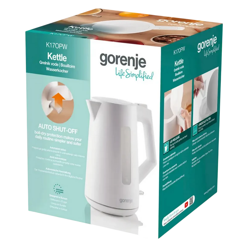 Электрочайник gorenje k17opw, белый 2
