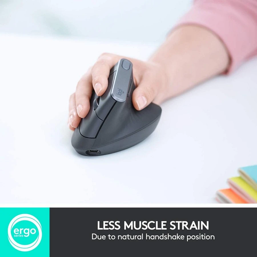 Беcпроводная мышь logitech mx vertical, чёрный 7