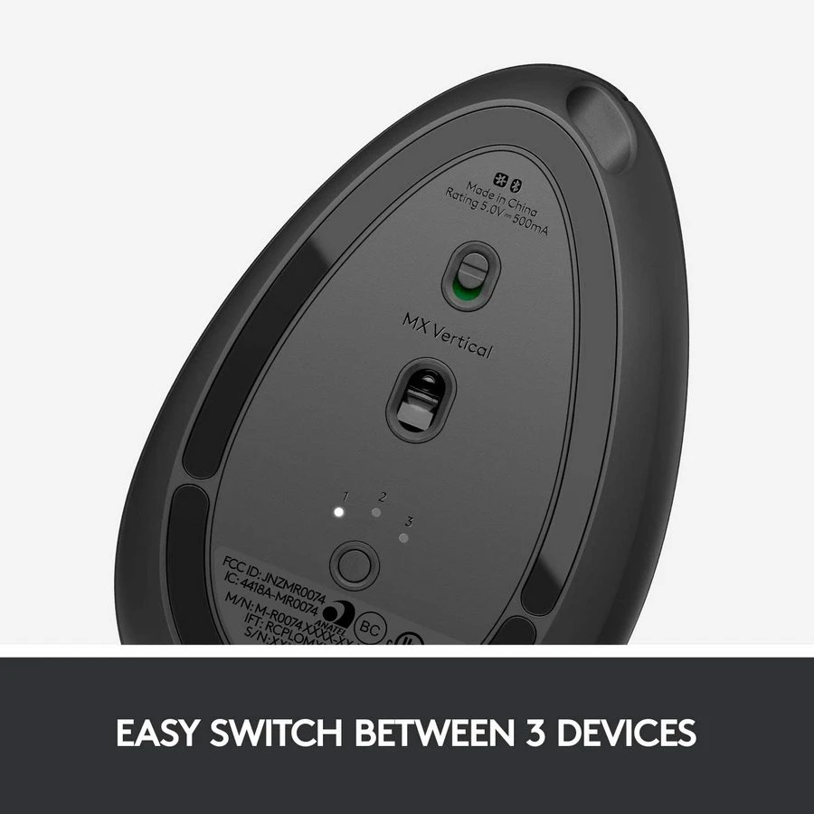 Беcпроводная мышь logitech mx vertical, чёрный 2